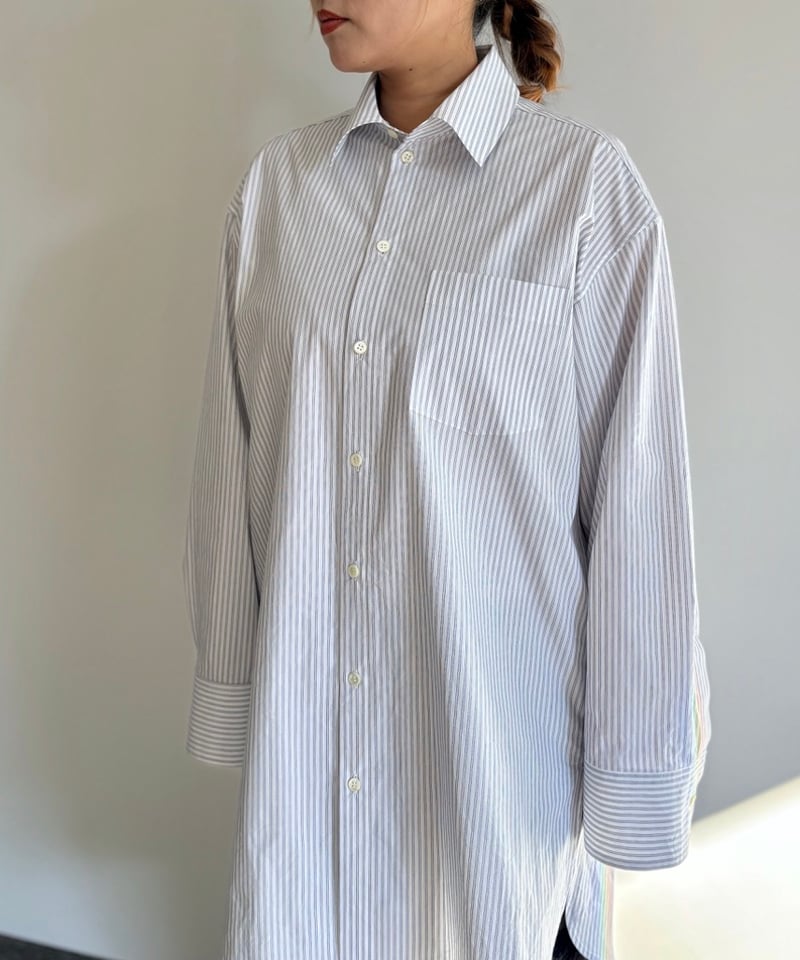 【新品】RYU KAGA wide sleeve shirts ブラック RYU KAGA/Wide sleeve stripe shirts/STRIPE | pain