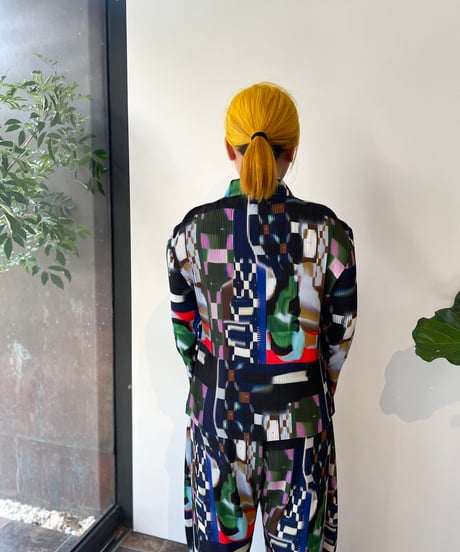 HENRIK VIBSKOV/KNIGHT PLISSE SHIRT/KALEIDSCOPE TETRIS