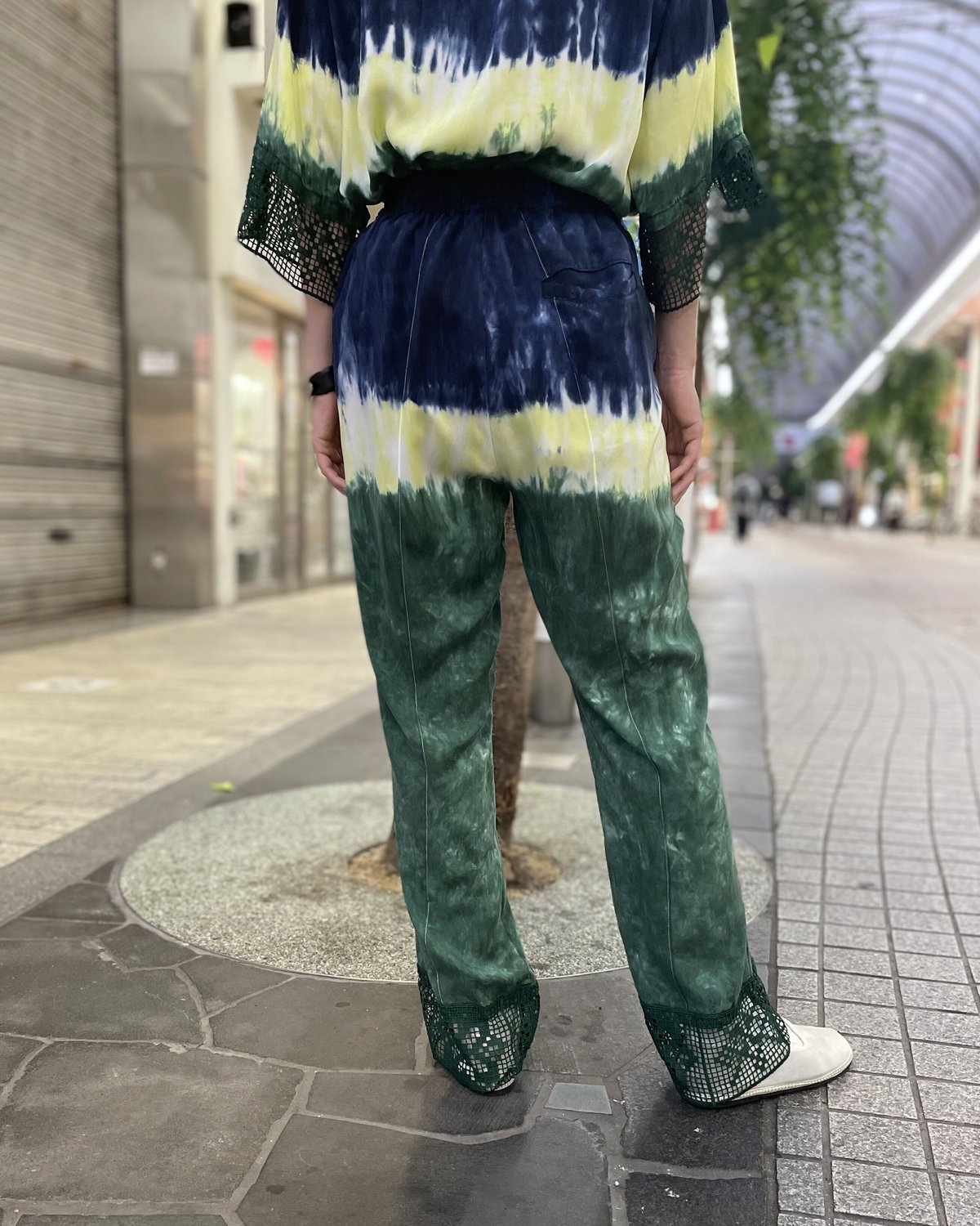 TOGA ARCHIVES / Inner Tie Dye Pants / green   pain