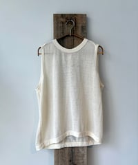 O project/SLEEVELESS MESH TEE/KINARI,OFF BLACK