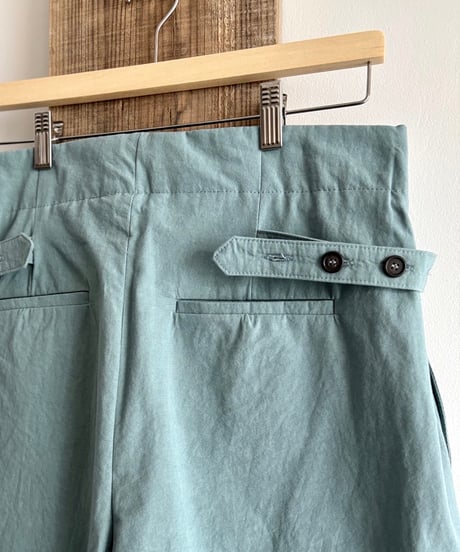 FRANK LEDER/WASHED COTTON 2TUCK TROUSERS/LIGHT BLUE