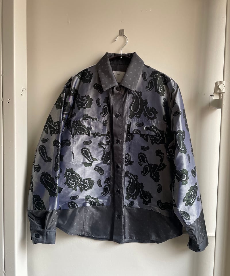 TOGA VIRILIS/ Paisley jacquard shirt/Green | pain