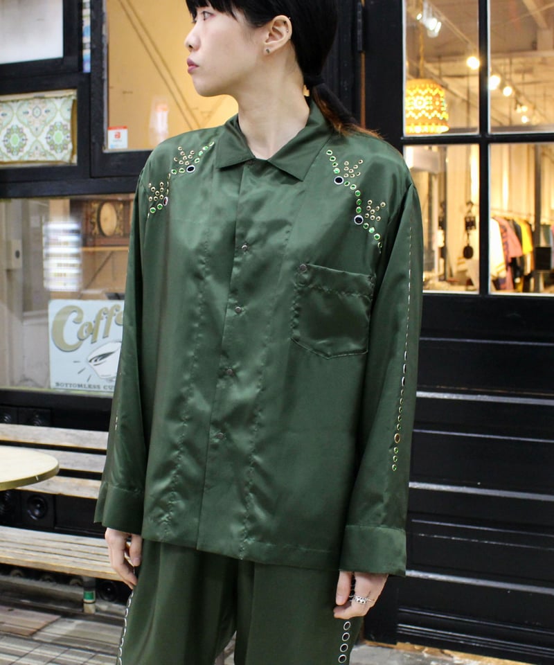 TOGA PULLA / Inner western shirt / green | pain TOGA PULLA / Inner western shirt / green | pain