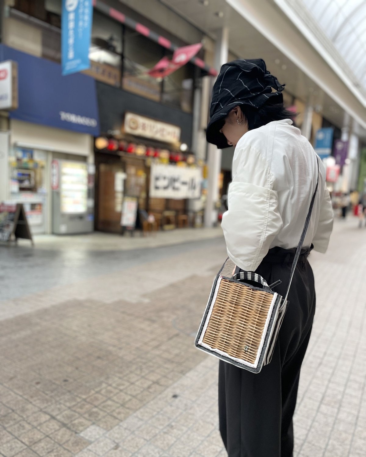eb.a.gos / 6号キャンバス・かご袋・ショルダー / STRI | pain eb.a.gos / 6号キャンバス・かご袋・ショルダー / STRI | pain