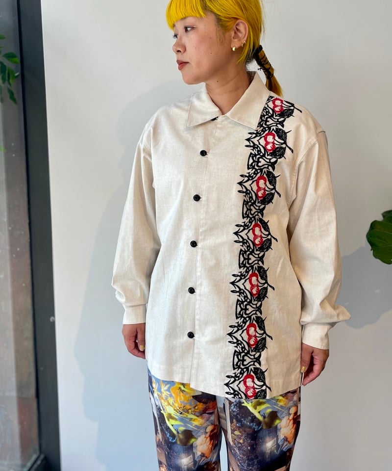WATARU TOMINAGA/EMBROIDERED SHIRT/CHERRY | pain WATARU TOMINAGA/EMBROIDERED SHIRT/CHERRY | pain