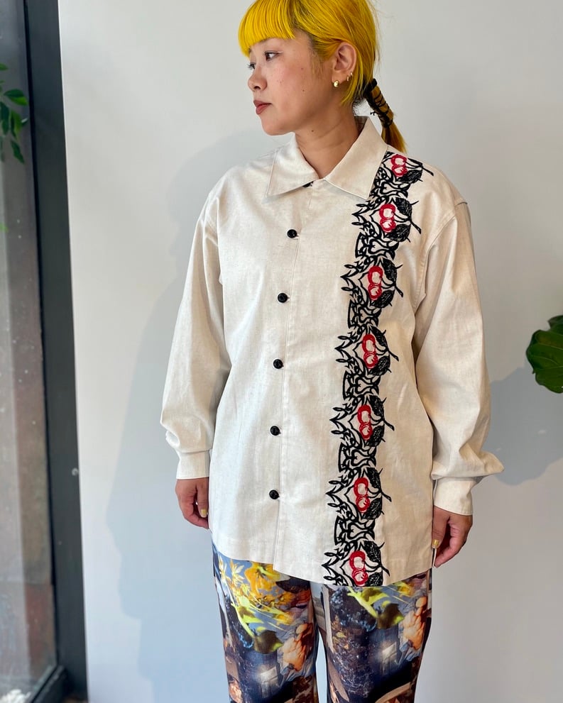 WATARU TOMINAGA/EMBROIDERED SHIRT/CHERRY | pain WATARU TOMINAGA/EMBROIDERED SHIRT/CHERRY | pain