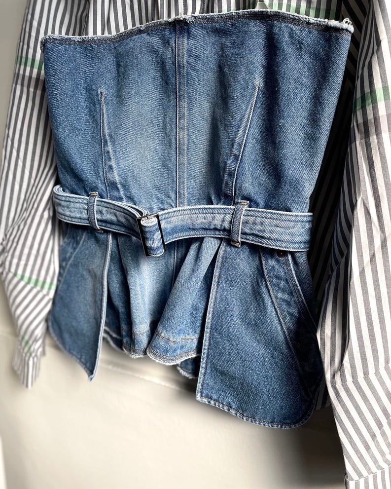 RYU KAGA/ bustier/DENIM,IVORY | pain
