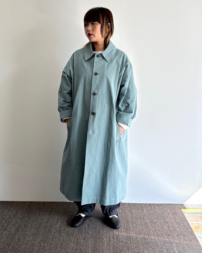 FRANK LEDER/WASHED COTTON COAT/LIGHT BLUE | pain