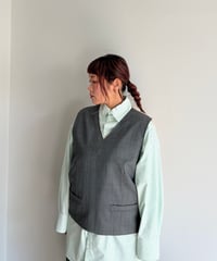 TOGA VIRILIS/Polyester wool vest/GRAY,NAVY