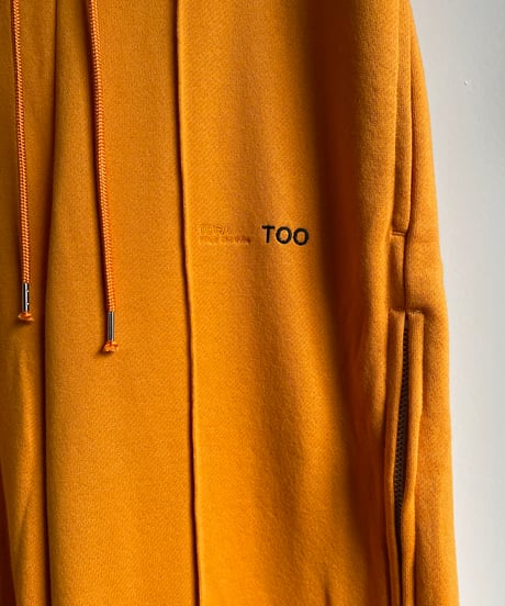 TOGA TOO/WIDE SWEATPANTS/ORANGE,WHITE