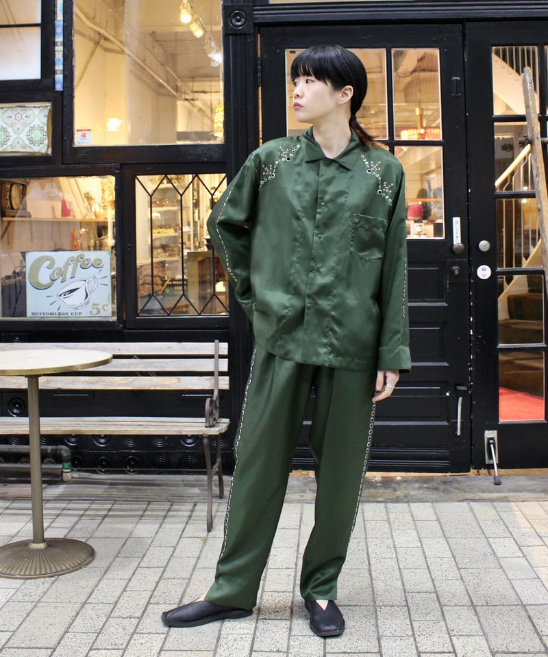 TOGA PULLA / Inner western shirt / green | pain TOGA PULLA / Inner western shirt / green | pain