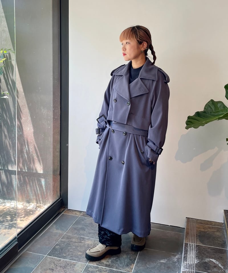 TOGA TOO/Stretch kersey coat/BLUE | pain