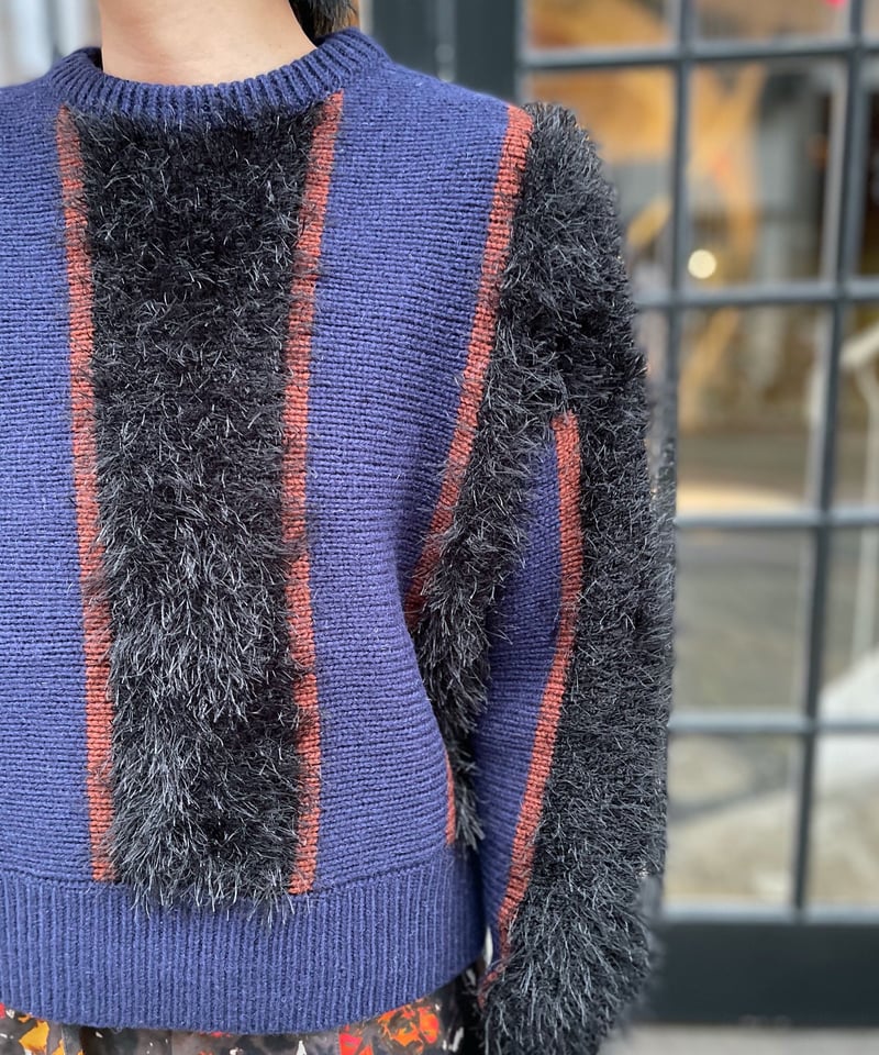 TOGA PULLA / Mole knit pullover / dark red, bla 