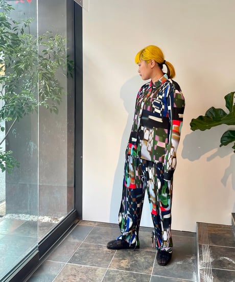 HENRIK VIBSKOV/KNIGHT PLISSE SHIRT/KALEIDSCOPE TETRIS
