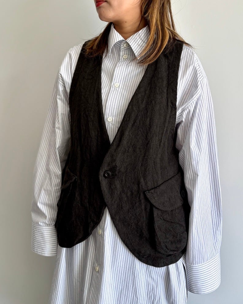 トップス KLASICA Cross Back Vest 3 KLASICA Box Shaped 7 Button Vest （Vintage Stripe） - Osaka