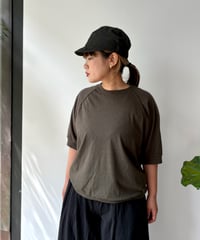O project/COTTON HEMP JERSEY 3/4SLEEVE TEE/GREEN GREY