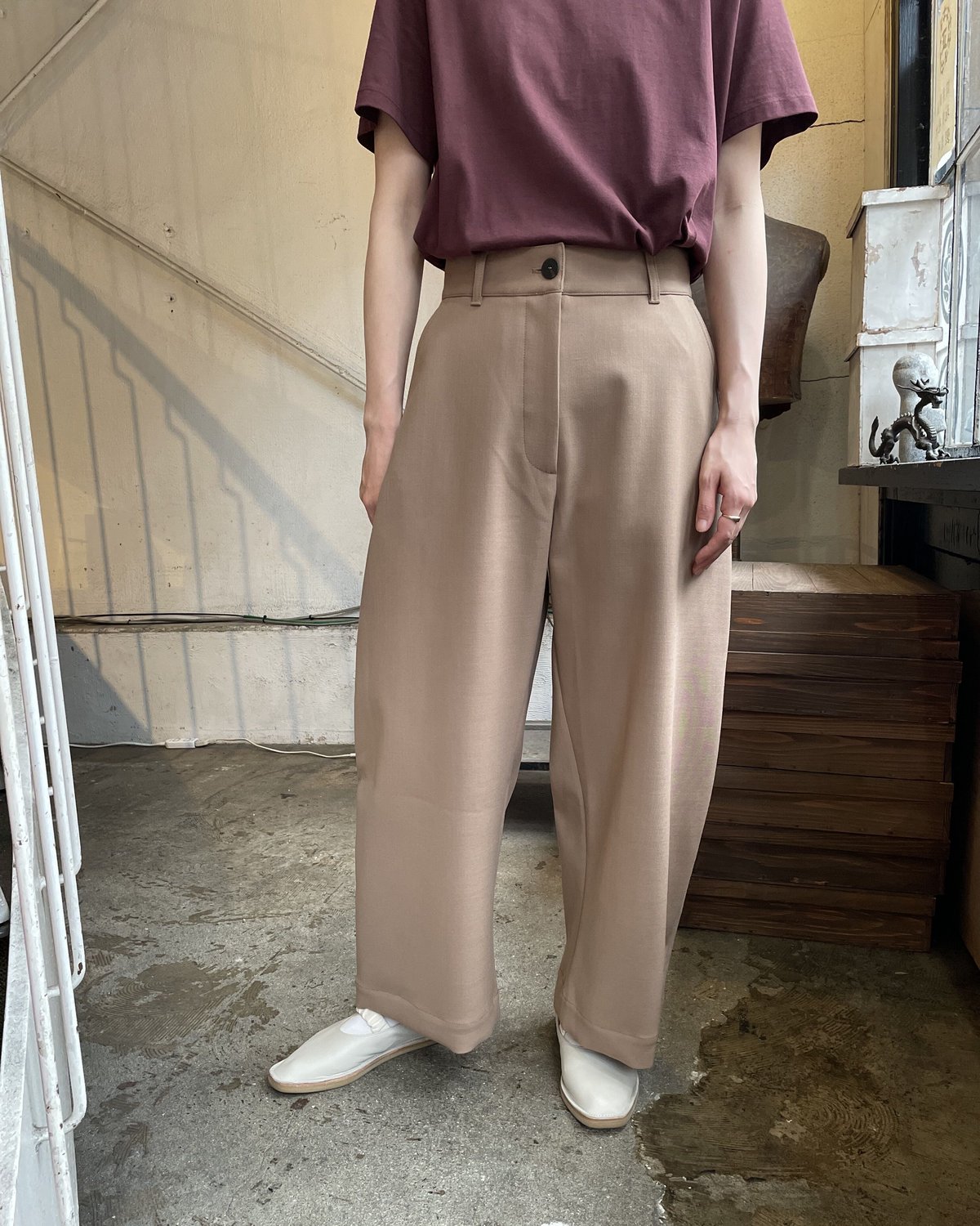 スタジオニコルソン 52-10-741021 wide crop pant STUDIO NICHOLSON(スタジオ ニコルソン)のWIDE CROP PANT通販