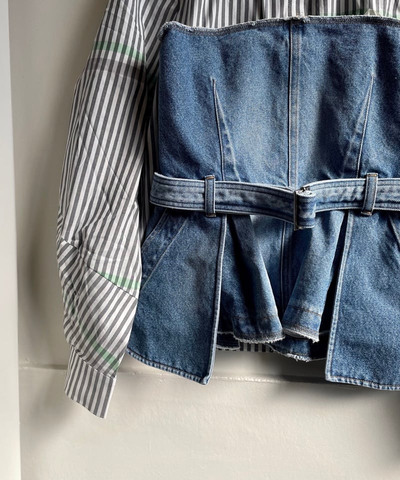 RYU KAGA/ bustier/DENIM,IVORY | pain