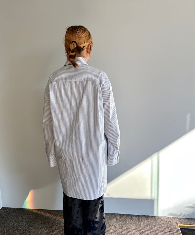 【新品】RYU KAGA wide sleeve shirts ブラック RYU KAGA/Wide sleeve stripe shirts/STRIPE | pain