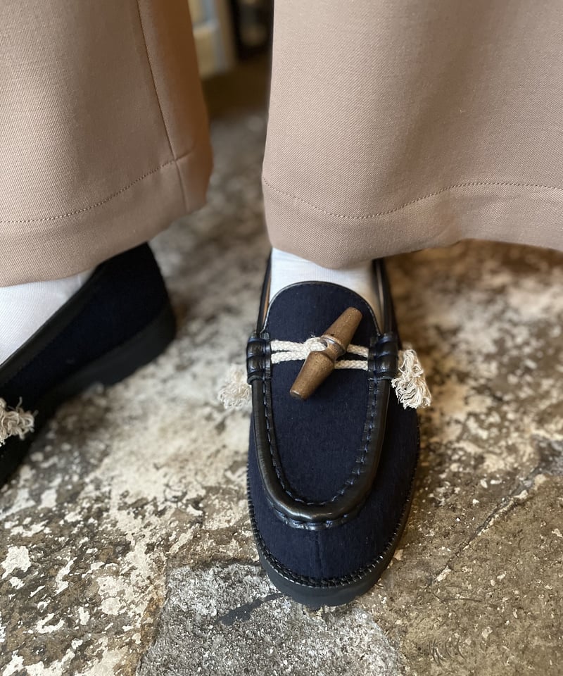 Hender Scheme / duffle moccasins / navy, melang...