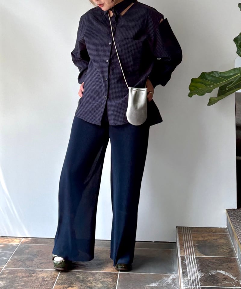 HENRIK VIBSKOV/FIVE PLISSE PANTS/DRESS BLUE | pain