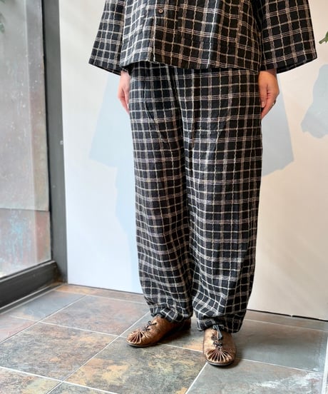 HENRIK VIBSKOV/Eclipse Pants/Black Curvy Grid