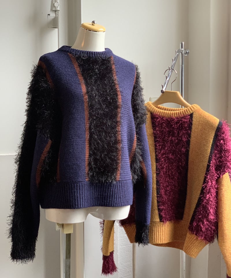 TOGA PULLA / Mole knit pullover / dark red, bla