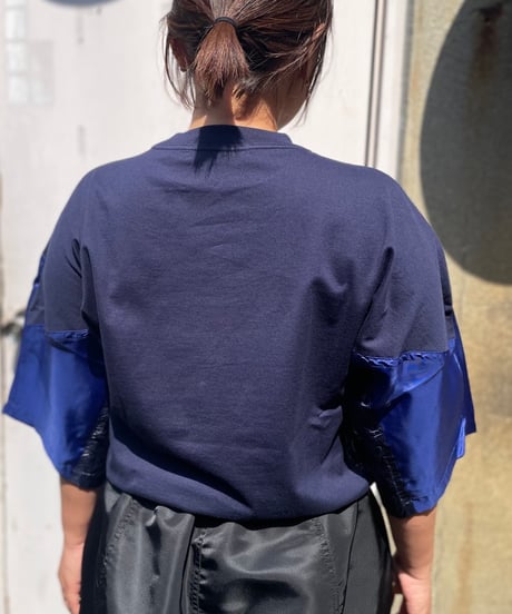 TOGA TOO/Cotton jersey S/S/NAVY,BEIGE,BLACK