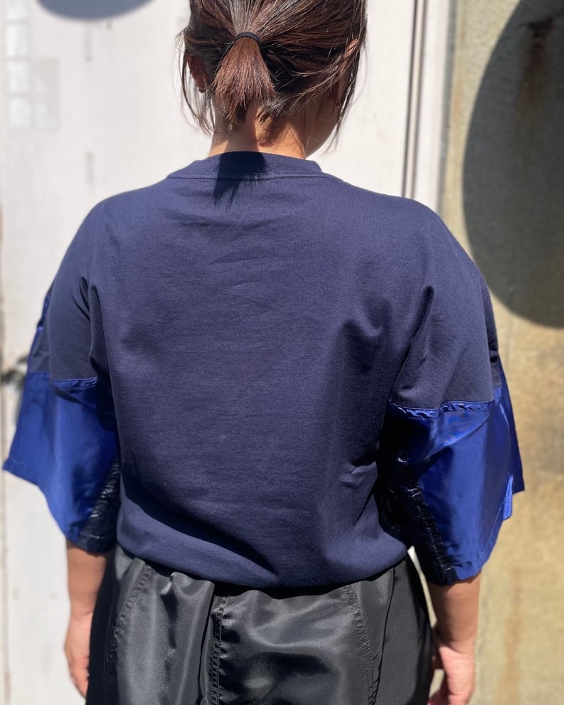 【TOGA 】ネイビーシャツ　サイズ44 TOGA TOO/Cotton jersey S/S/NAVY,BEIGE,BLACK | pain