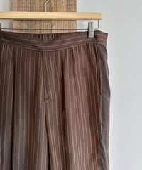 TOGA TOO/Cupra stripe pants/BROWN,L.BLUE