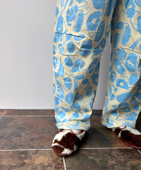 HENRIK VIBSKOV/Drawstring Pants/Ecru Amulets,Black Amulets
