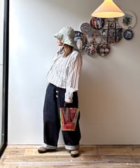 FRANK LEDER/ORGANIC STRIPED COTTON TOP/WHITE