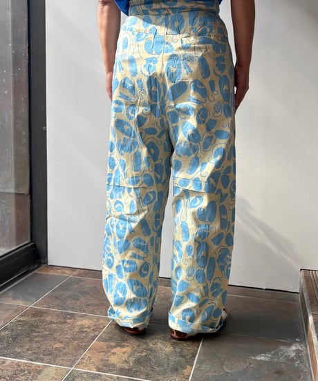 HENRIK VIBSKOV/Drawstring Pants/Ecru Amulets,Black Amulets