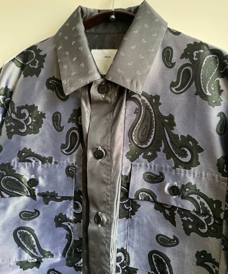 TOGA VIRILIS/ Paisley jacquard shirt/Green | pain