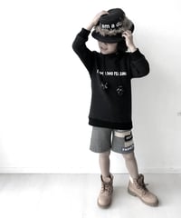 ヘリンボーン ハーフパンツ / Halh pants words appliqué