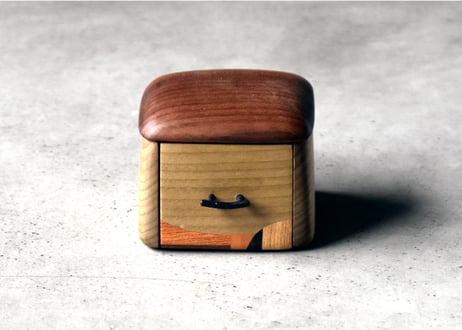 8月末マデ！！木工作家 フジタマリ アクセサリースタンド＆寄木細工