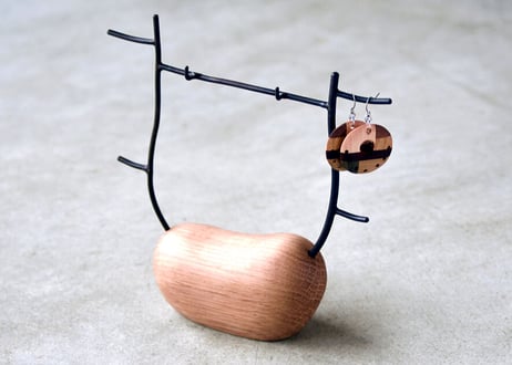 1月いっぱいまで】木工作家 フジタマリ アクセサリースタンド 1月