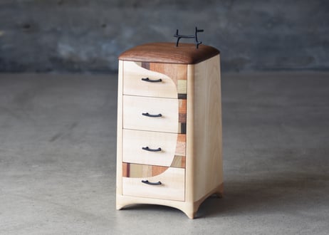 8月末マデ！！木工作家　フジタマリ アクセサリースタンド＆寄木細工ブレスレット 8月末マデ！！木工作家 フジタマリ アクセサリースタンド＆寄木