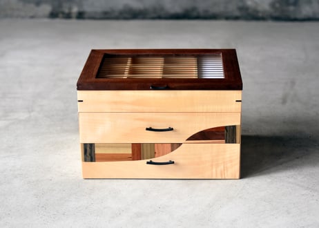 8月末マデ！！木工作家　フジタマリ アクセサリースタンド＆寄木細工ブレスレット 8月末マデ！！木工作家 フジタマリ アクセサリースタンド＆寄木