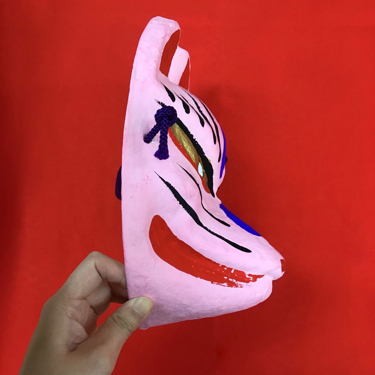 お面「狐」桃色 | (株)高畠商店