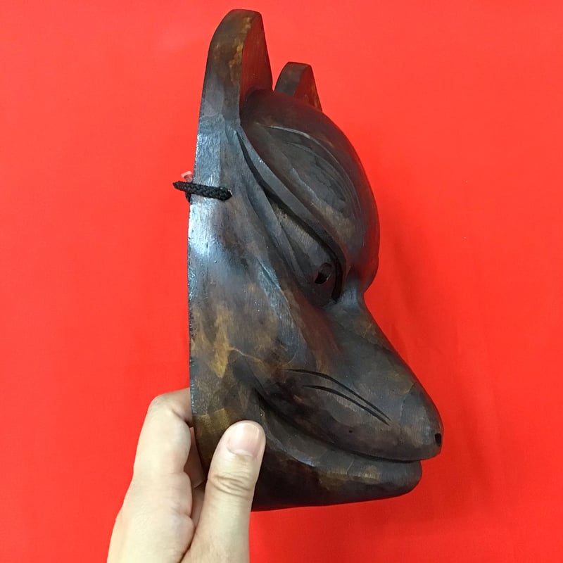 ココパッパ 木彫り お面 狐面 お面「狐」飾り用 | (株)高畠商店