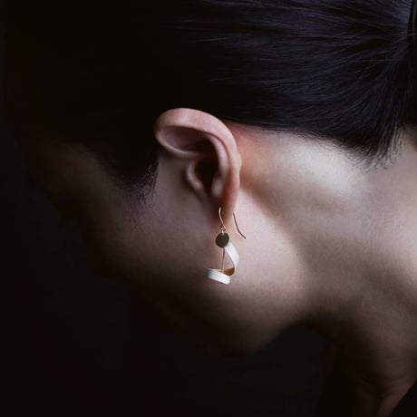 花開く音符 (水色&ライトオレンジ) Musical Bloom - Bamboo Earring