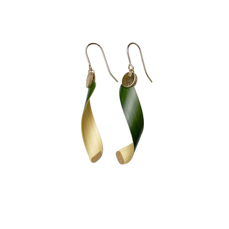 自然の径路 - 桂竹ピアス (緑 洒落な) Trace of Nature - Bamboo Earring (Bold)