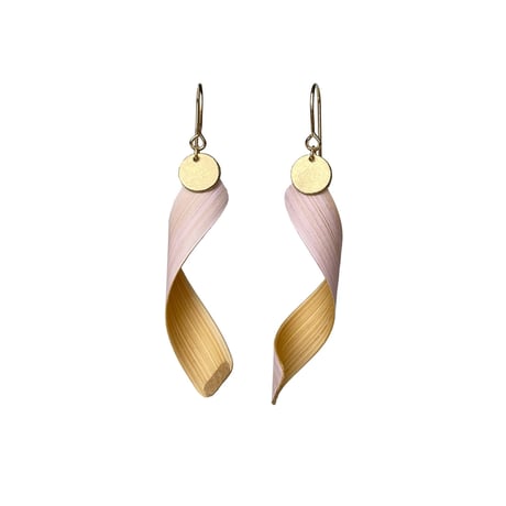 自然の径路 - 桂竹ピアス (赤&ピンク 洒落な) Trace of Nature - Bamboo Earring (Bold)