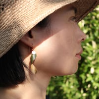 自然の径路 - 桂竹ピアス (緑 洒落な) Trace of Nature - Bamboo Earring (Bold)