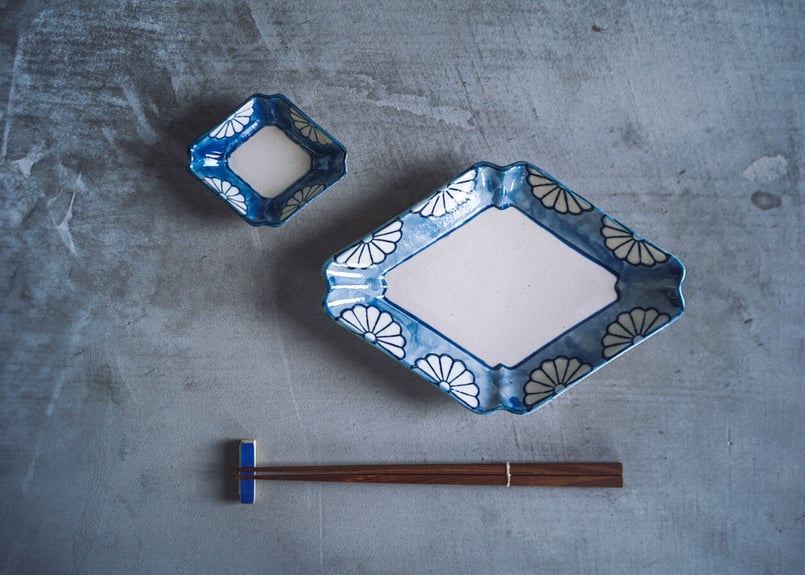 【ksia】菱形皿 8点 14.0 × 17.8 cm 印判 青 和食器 ksia様専用】菱形皿 8点 14.0 × 17.8 cm 印判 青 和食器
