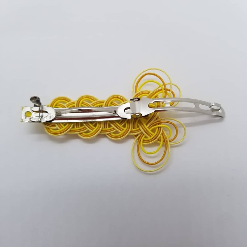 ひまわりバレッタ、ピアス、ペンダント01 3点セット | 水引