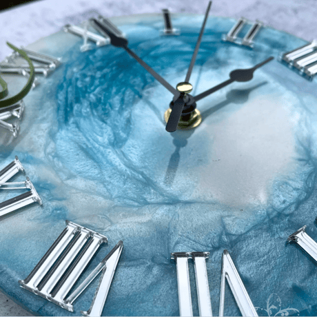 【送料無料】Metallic wave ART clock - 直径17cm -　No.001シルバー