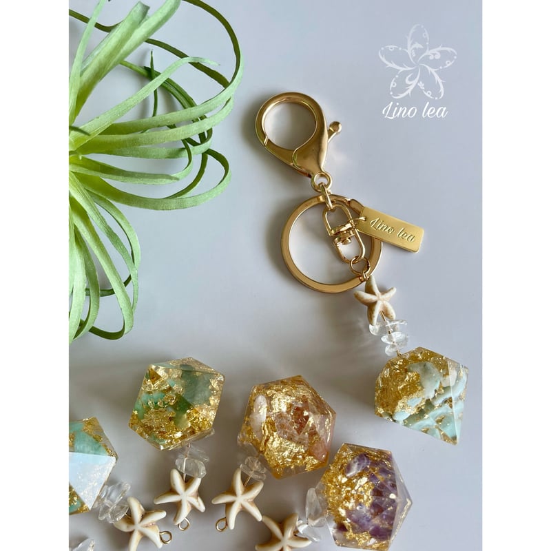 天然石』ダイヤ型キーホルダー | Lino lea