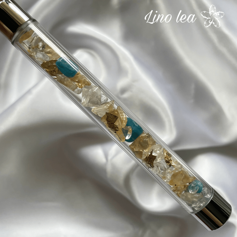 Stone lea 美顔ローラー（水晶・シトリン・ブルーアパタイト）silver